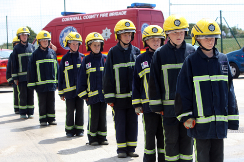 Students being put through their paces at Helston Community Fire Station